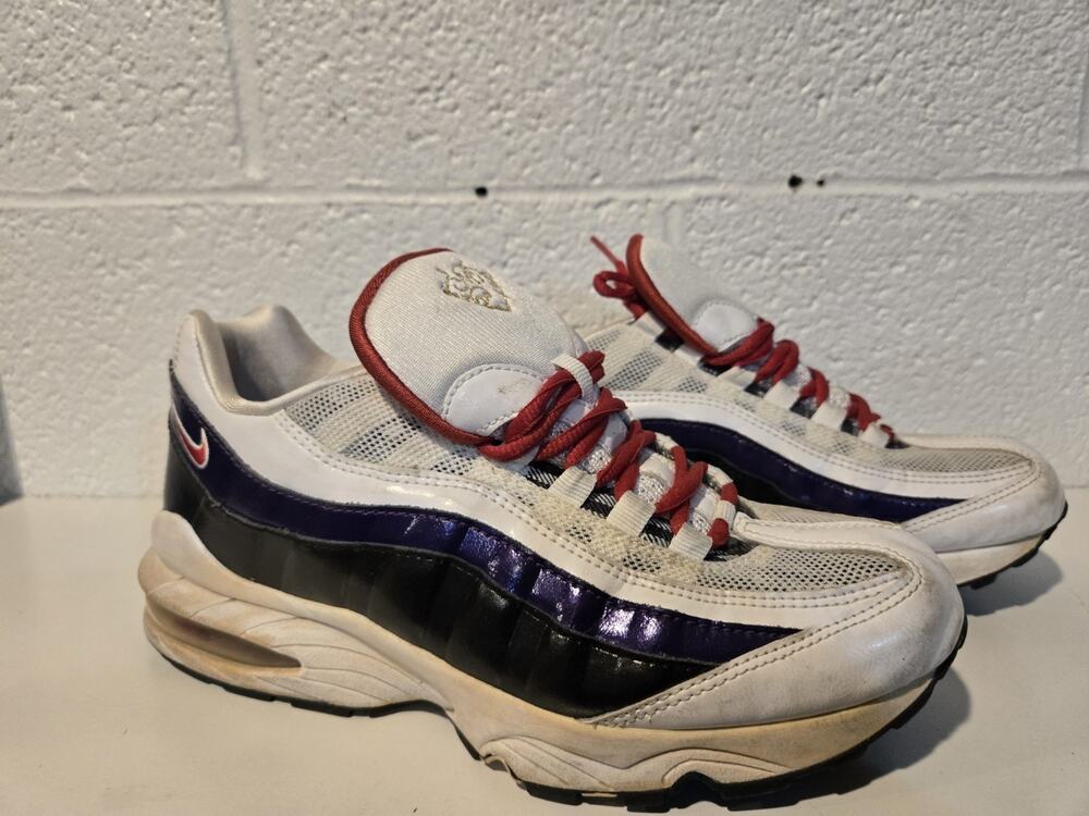 Nike Air Max 95 White Black Purple Womens 8 (2009) Used Fair Condition